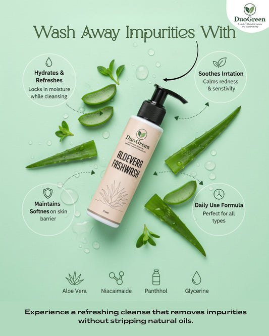 DuoGreen ALOEVERA FACEWASH - Soothing Cleanse & Hydration Boost | 100ML