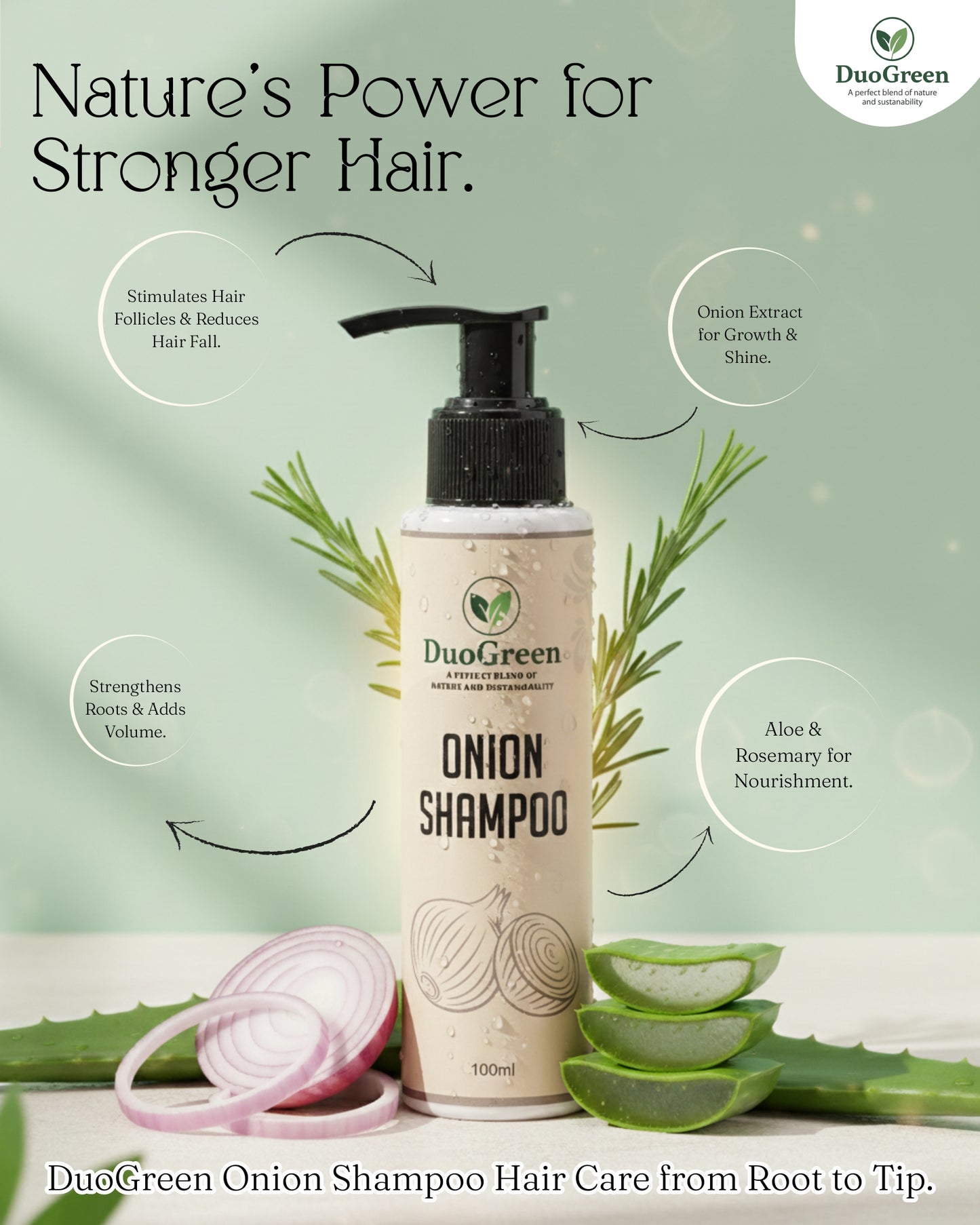 DuoGreen Onion Shampoo – Strength & Growth | 100ml