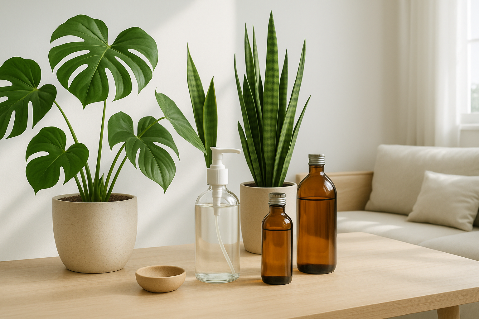 lifestyle eco banner (plants, clean home, refill bottles).